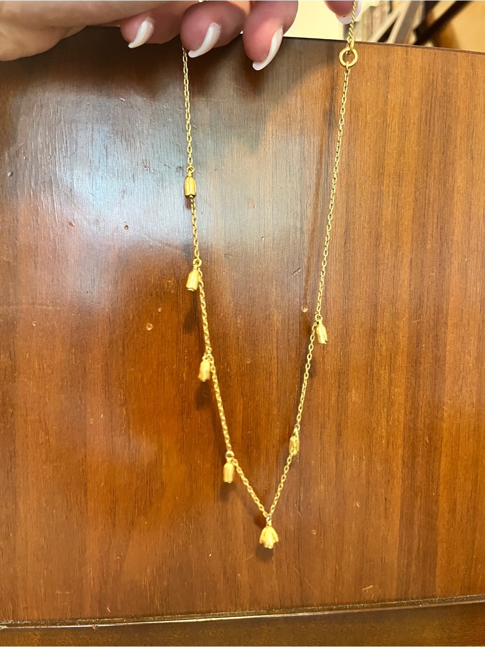Madewell Gold Tiny Flower Charm Necklace - Women Jewelry